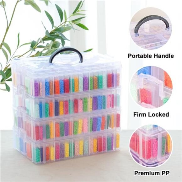 Slots 4-Tier Diamond Painting Accessories Storage Container - Picture 3 of 8